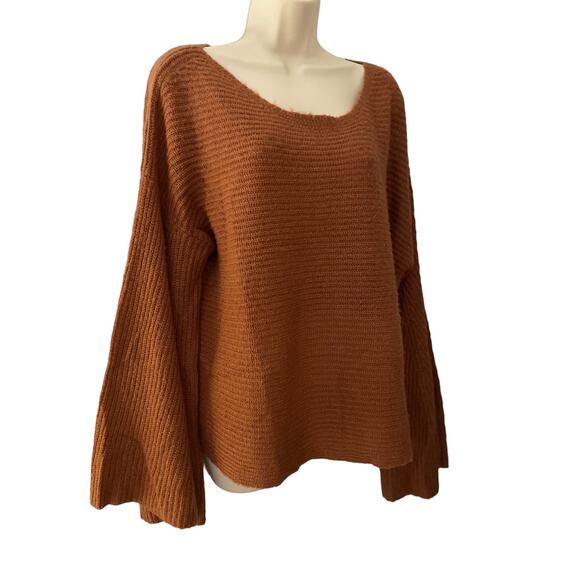 Flare Sleeve Sweater, Oversized, Boxy, Soft Rust Knit, BP., Ladies Large - Picture 2 of 7
